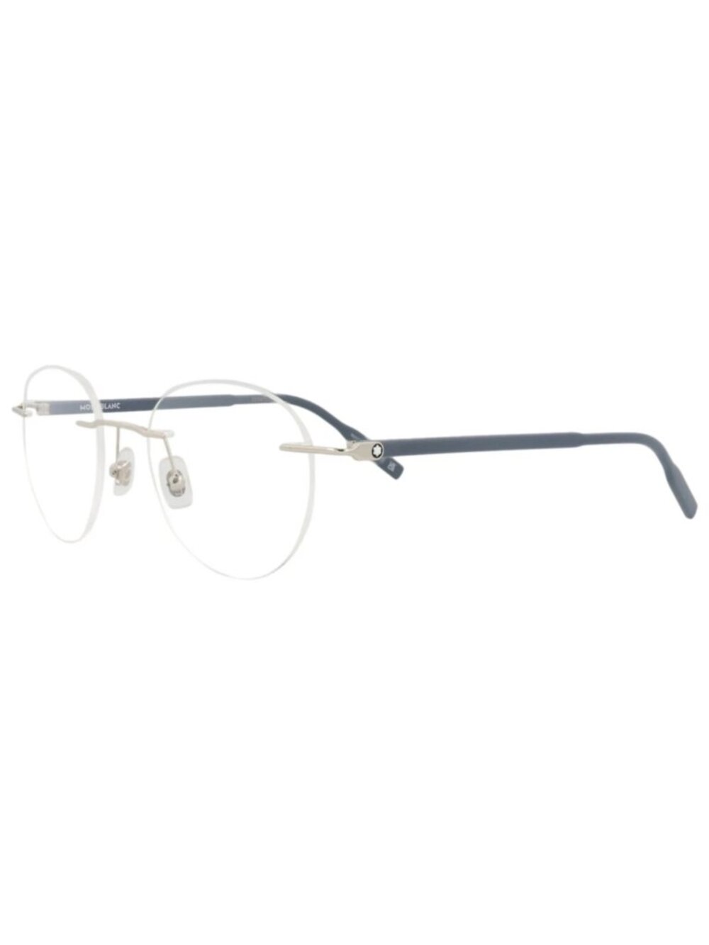 New Montblanc Women's Eyeglasses Round Oval Metal Frame Mens Silver Grey